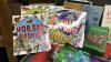 GOOD LIDDED TOTE W/ VARIETY OF BOOKS - - 4
