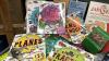 GOOD LIDDED TOTE W/ VARIETY OF BOOKS - - 6