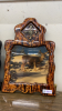 (2) BURNT WOOD CLOCKS W/ANTELOPE + DEER PICTURE - 2