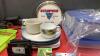 BOX W/ PLASTICWARE, BOWLS, COASTERS, CORELLE PLATES, GPS - 3