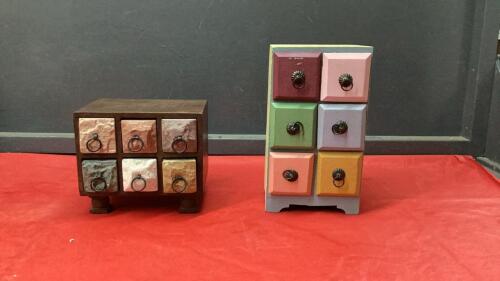 (2) SMALL TRINKET BOXES W/ DRAWERS