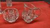 BOX OF PINWHEEL CRYSTAL PIECES - VASES, SMALL CANDY DISH, BELL, CREAM & SUGAR - 2