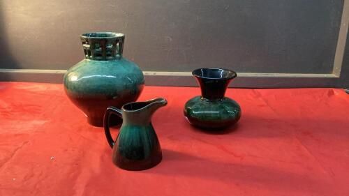 (3) BMP PIECES - (2) VASES & SMALL PITCHER