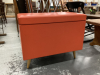 RETRO ORANGE HASSOCK STORAGE BIN ON LEGS