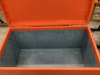 RETRO ORANGE HASSOCK STORAGE BIN ON LEGS - 2