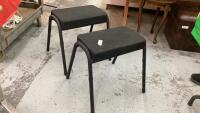 (2) STACKING STOOLS W/ UPHOLSTERED TOPS