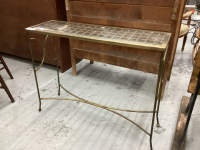 METAL AND GLASS SOFA TABLE