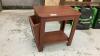 SMALL SIDE TABLE W/ SLIDE OUT SHELF AND MAGAZINE RACK - 2