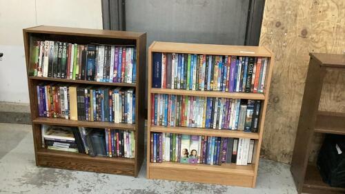 (2) SMALL SHELVES W/ DVD'S