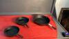 (3) CAST IRON FRY PANS -