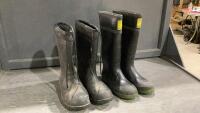 (2) PAIR OF RUBBER BOOTS- ONE PAIR LINED - BAFFIN ARE STEEL TOE