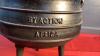 "ACTION AFRICA" 3-LEGGED CAST IRON POT W/ LID & HANDLE - - 2