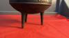 "ACTION AFRICA" 3-LEGGED CAST IRON POT W/ LID & HANDLE - - 3