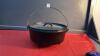 BROWNING CAST IRON 3-LEGGED POT W/ LID & HANDLE