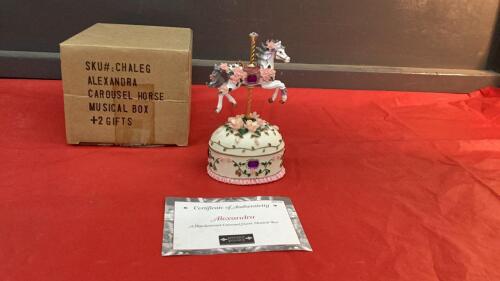 "PAINTED PONIES" HANDPAINTED CAROUSEL HORSE MUSIC BOX - "ALEXANDRA'