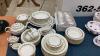 LARGE "FOLEY" BONE CHINA DISH SET - "ALEXANDER". COMES WITH TOTE & STORAGE UNITS