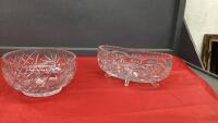 (2) PINWHEEL CRYSTAL BOWLS