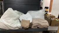 BOX W/ BEDDING & (2) PILLOWS