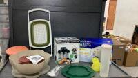 (2) BOXES W/ BRITA WATER FILTER, STYLE STATION, COLLAPSIBLE STRAINER, TUPPERWARE