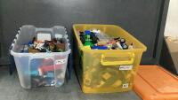 (2) SMALL BINS FILLED W/ LEGO
