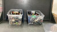 (2) SMALL BINS FILLED W/ LEGO