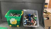 (2) SMALL BINS FILLED W/ LEGO