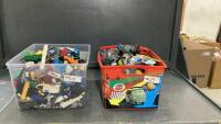 (2) SMALL BINS FILLED W/ LEGO