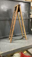FOLDING WOOD & METAL WINE RACK W/ SMALL CHALKBOARDS