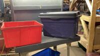 (2) STORAGE TOTES - ONE HAS LID