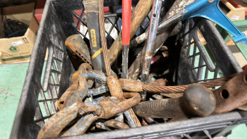 Box of rusty tools