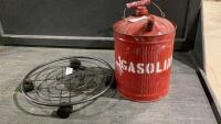 METAL GAS CAN + ROLLING PLANT STAND