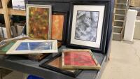 STACK OF ABSTRACT MULTI COLOUR PICTURES
