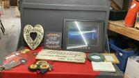 BOX W/ REFLECTIVE LIGHTHOUSE PICTURE, WOOD COUNTRY STYLE DECOR, PICTURE FRAME, "BLESSINGS" SIGN