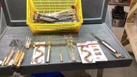 CRATE WITH BBQ TOOLS, SHISH KABOB TOOLS