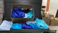 BOX OF BLUE FABRIC