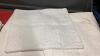 SMALL TOTE W/ WHITE BEDSPREAD & (2) SQUARE PILLOW SHAMS - 2