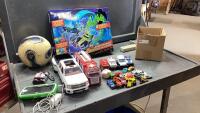 TOY TRUCKS, CYBER RACEWAY, SOCCER BALL, LEAP PAD 3