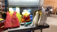 (2) BOXES - LIFE JACKETS, BUOYS, FLASHLIGHTS