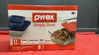 NEW BOX OF PYREX GLASS STORAGE CONTAINERS