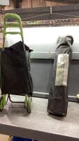GROCERY/LAUNDRY CART + FOLDING TABLE