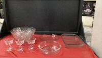 PUNCH BOWL, DESSERT BOWLS, GLASS BAKING DISHES
