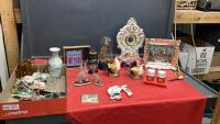 (2) BOXES W/ MISC VINTAGE DECOR ITEMS