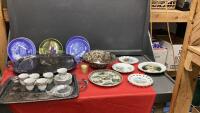 SILVERPLATE ITEMS AND BOX OF COLLECTIBLE DISHWARE, PRINCESS DIANA PLATE