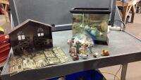 LARGE CANDLE HOLDER, METAL CR&Egrave;CHE WITH FIGURINES