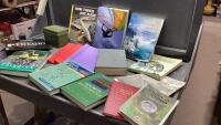 ASSORTED SCHOOL TEXTBOOKS, COIN BOOKS, LOOSE LEAF
