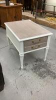 TWO TONE SIDE TABLE W/ ONE DRAWER