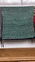 GREEN/WHITE COTTON SADDLE BLANKET