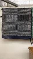 DARK BLUE/WHITE COTTON SADDLE BLANKET