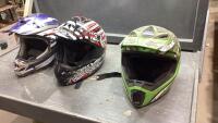(3) MOTORCYCLE HELMETS - NO FACE SHIELDS