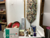 2 BOXES - THERMOMETER, JELLY JAR, ORNAMENTS, AND